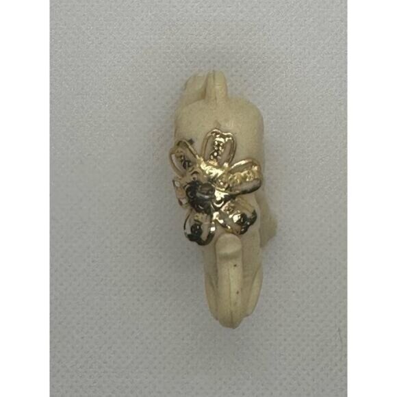 Vintage Elephant Pendant Figurine With Gold-Tone Floral Accents - Picture 7 of 10